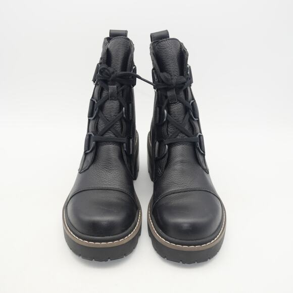 NEW Sorel Women's 7 Joan Now Lace Waterproof Boot Black Leather NO BOX - Picture 9 of 11